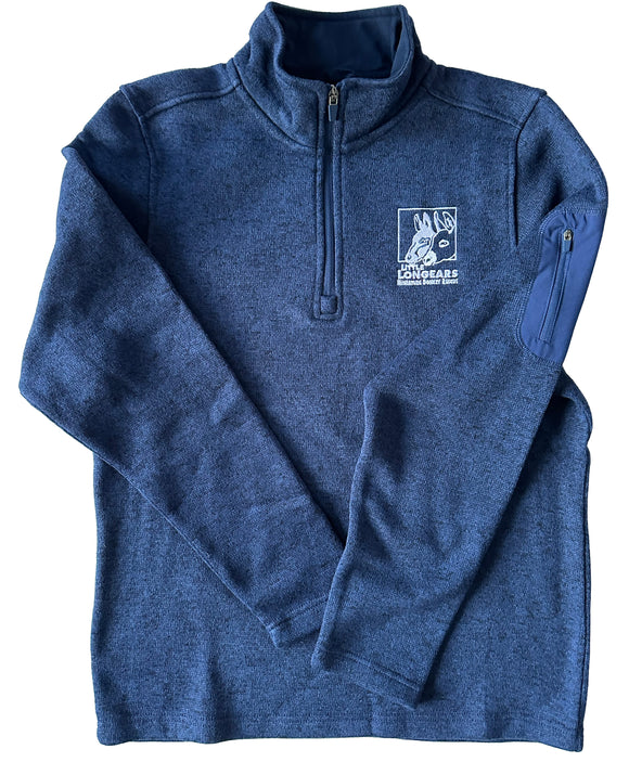 Heathered Fleece Navy Pullover - Men's